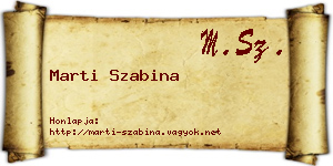 Marti Szabina névjegykártya
